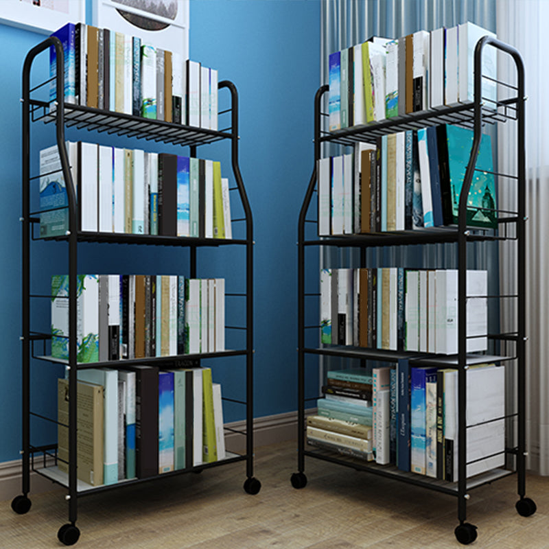 Contemporary Standard Bookshelf Open Back Metal Bookcase with Shelves