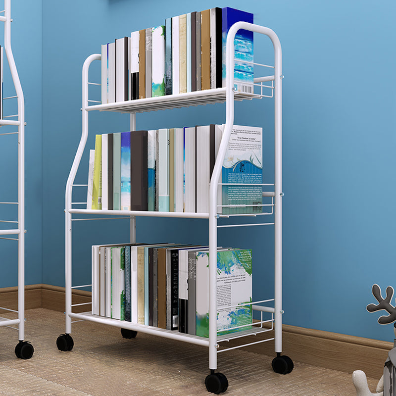 Contemporary Standard Bookshelf Open Back Metal Bookcase with Shelves
