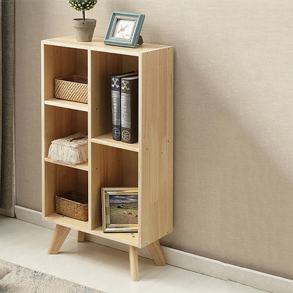 Standard Wooden Bookcase Modern Natural Bookshelf with Shelves