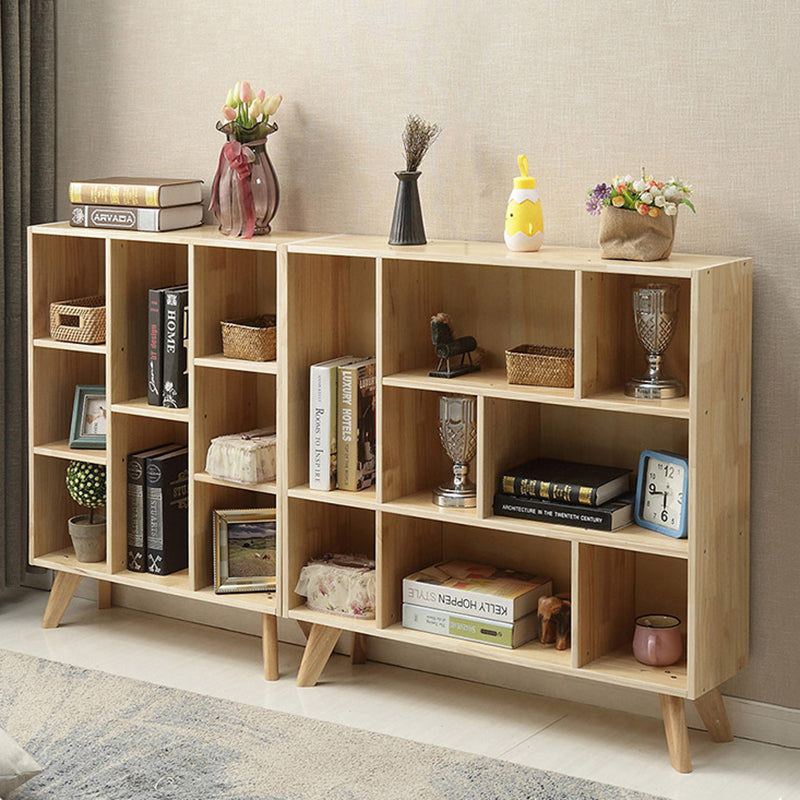 Standard Wooden Bookcase Modern Natural Bookshelf with Shelves