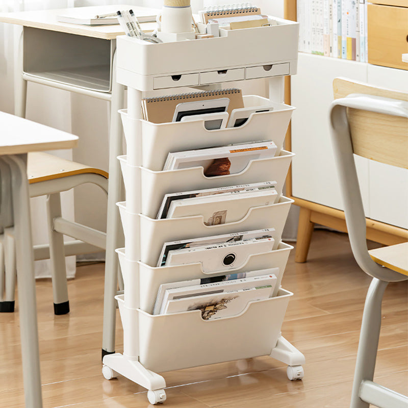 Contemporary Plastic Bookcase Standard Open Back Bookshelf for Office Clearhalo 'Bookcases' 'furn' 'furn_bookcases' 'Furniture' 'Office Furniture' 6488794