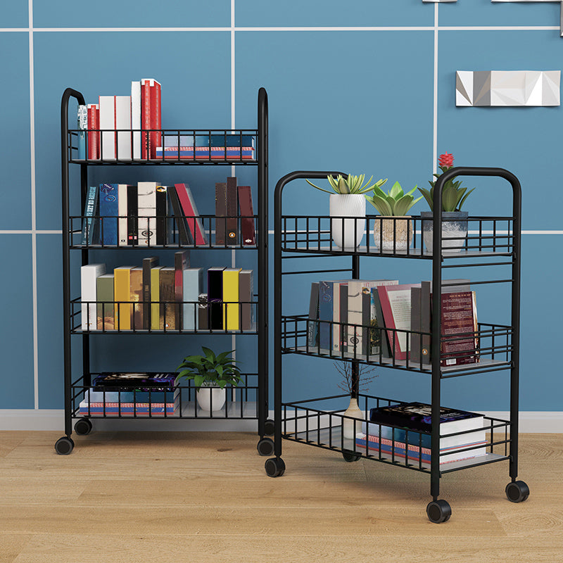 Contemporary Metal Bookcase Standard Open Back Bookshelf with Shelves