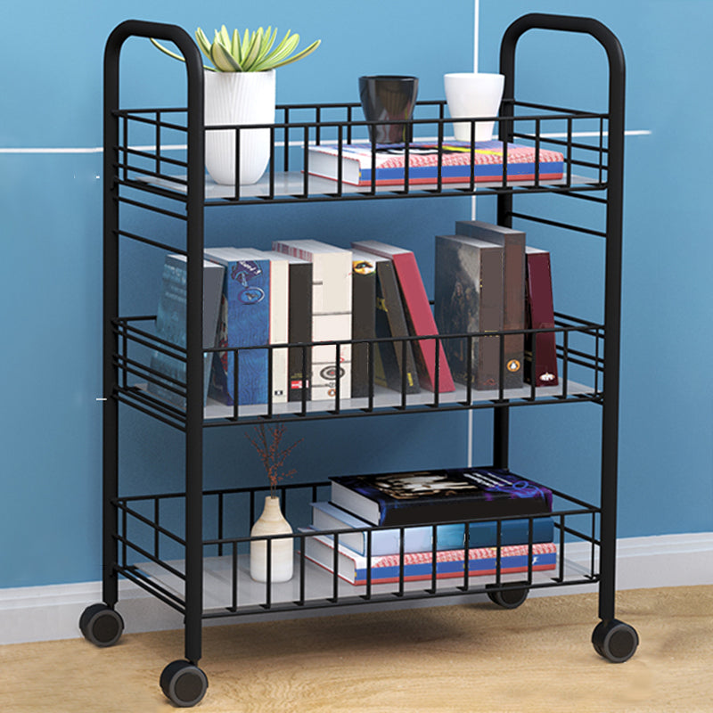 Contemporary Metal Bookcase Standard Open Back Bookshelf with Shelves