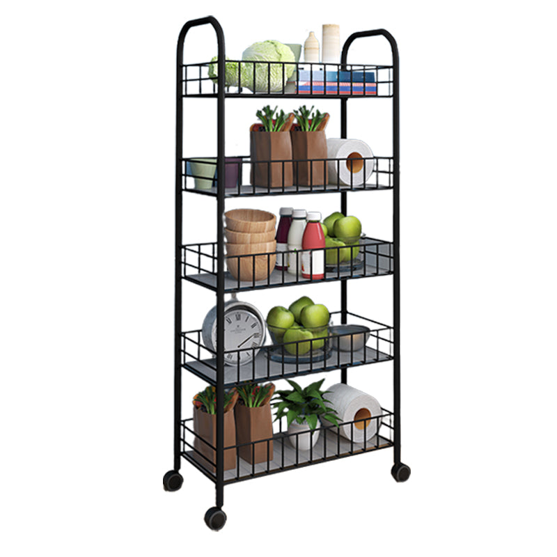 Contemporary Metal Bookcase Standard Open Back Bookshelf with Shelves