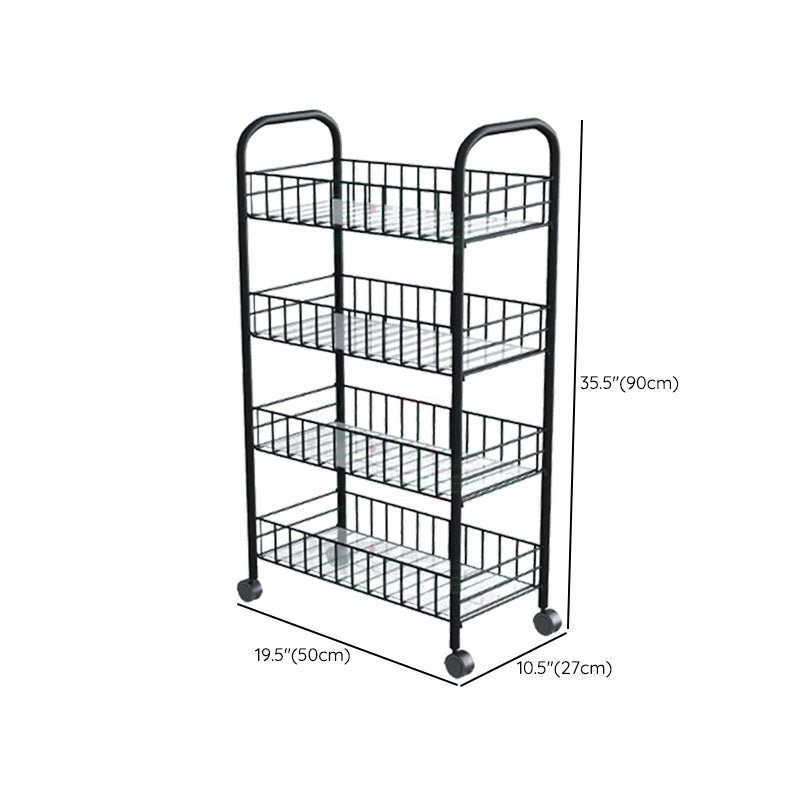 Contemporary Metal Bookcase Standard Open Back Bookshelf with Shelves