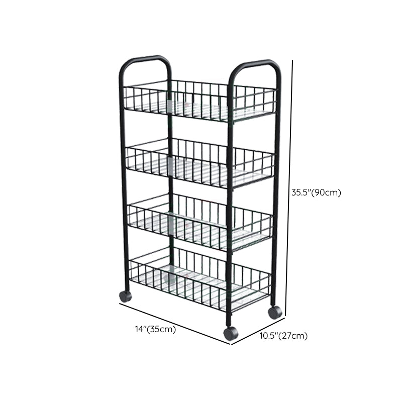 Contemporary Metal Bookcase Standard Open Back Bookshelf with Shelves