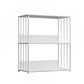 Scandinavian Metal Bookcase Standard Open Back Bookshelf with Shelves 24"L x 12"W x 28"H White Clearhalo 'Bookcases' 'furn' 'furn_bookcases' 'Furniture' 'Office Furniture' 6488879