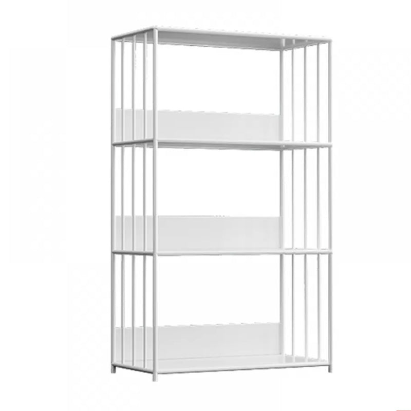 Scandinavian Metal Bookcase Standard Open Back Bookshelf with Shelves 23.6"L x 11.8"W x 39.4"H White Clearhalo 'Bookcases' 'furn' 'furn_bookcases' 'Furniture' 'Office Furniture' 6488881