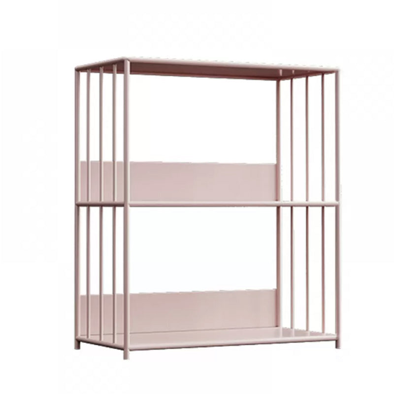 Scandinavian Metal Bookcase Standard Open Back Bookshelf with Shelves 24"L x 12"W x 28"H Pink Clearhalo 'Bookcases' 'furn' 'furn_bookcases' 'Furniture' 'Office Furniture' 6488884