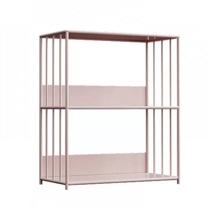 Scandinavian Metal Bookcase Standard Open Back Bookshelf with Shelves 24"L x 12"W x 28"H Pink Clearhalo 'Bookcases' 'furn' 'furn_bookcases' 'Furniture' 'Office Furniture' 6488884