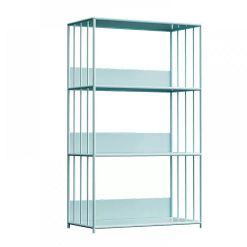 Scandinavian Metal Bookcase Standard Open Back Bookshelf with Shelves 23.6"L x 11.8"W x 39.4"H Blue Clearhalo 'Bookcases' 'furn' 'furn_bookcases' 'Furniture' 'Office Furniture' 6488892