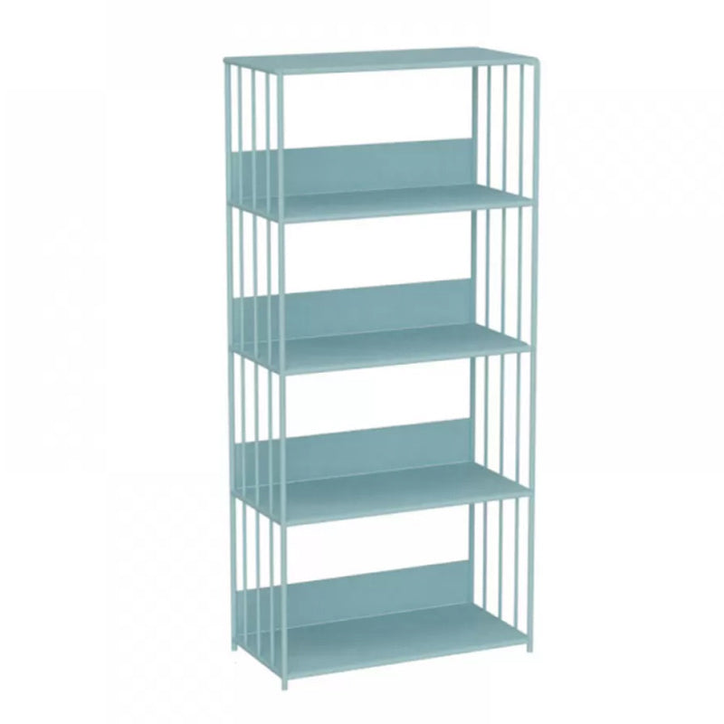 Scandinavian Metal Bookcase Standard Open Back Bookshelf with Shelves 23.6"L x 11.8"W x 51.2"H Blue Clearhalo 'Bookcases' 'furn' 'furn_bookcases' 'Furniture' 'Office Furniture' 6488894