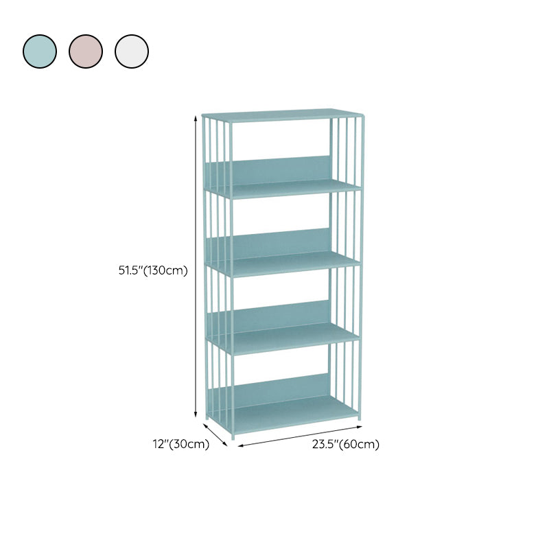 Scandinavian Metal Bookcase Standard Open Back Bookshelf with Shelves Clearhalo 'Bookcases' 'furn' 'furn_bookcases' 'Furniture' 'Office Furniture' 6488899