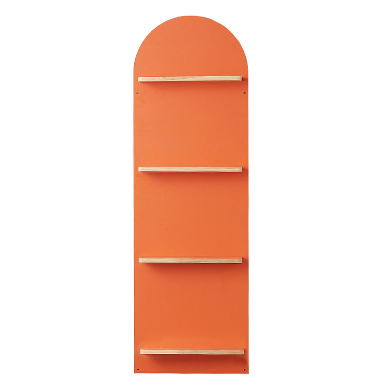 Scandinavian Wooden Bookcase Standard Closed Back Bookshelf with Shelves Wood + Orange Clearhalo 'Bookcases' 'furn' 'furn_bookcases' 'Furniture' 'Office Furniture' 6488920