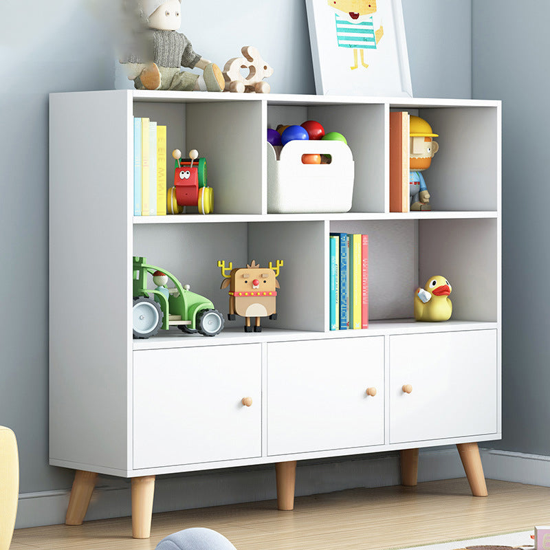 Estantería estándar escandinava estantería de madera de ingeniería con gabinetes