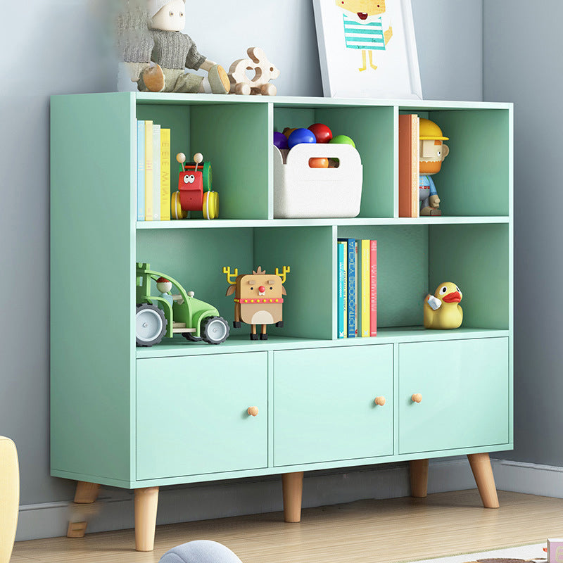 Estantería estándar escandinava estantería de madera de ingeniería con gabinetes