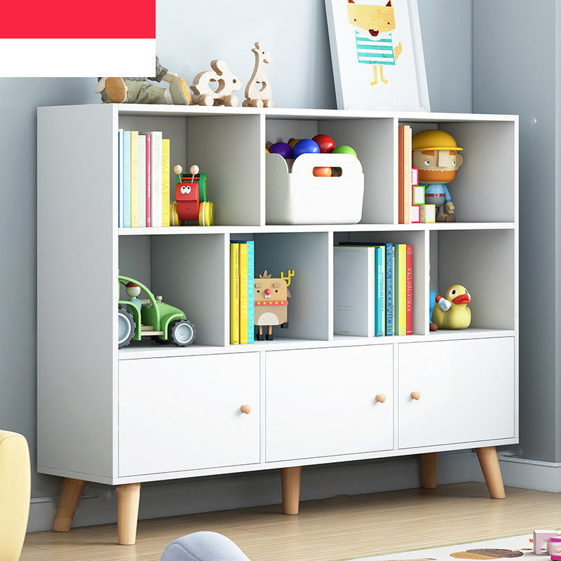 Estantería estándar escandinava estantería de madera de ingeniería con gabinetes