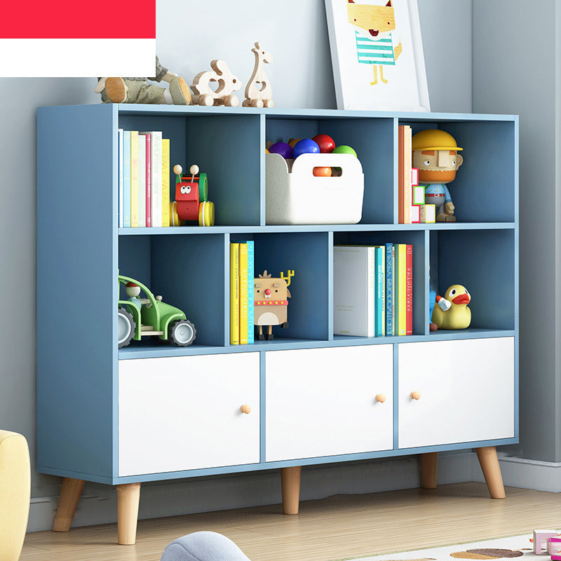 Estantería estándar escandinava estantería de madera de ingeniería con gabinetes