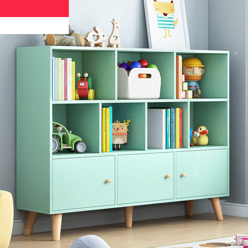 Estantería estándar escandinava estantería de madera de ingeniería con gabinetes