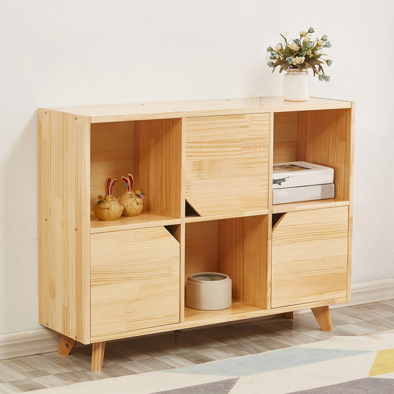Modern Standard Wooden Bookshelf Closed Back Natural Bookcase with Shelves 42"L x 12"W x 33"H 3 Clearhalo 'Bookcases' 'furn' 'furn_bookcases' 'Furniture' 'Office Furniture' 6488951