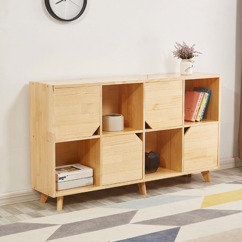 Modern Standard Wooden Bookshelf Closed Back Natural Bookcase with Shelves 56"L x 12"W x 33"H 4 Clearhalo 'Bookcases' 'furn' 'furn_bookcases' 'Furniture' 'Office Furniture' 6488954