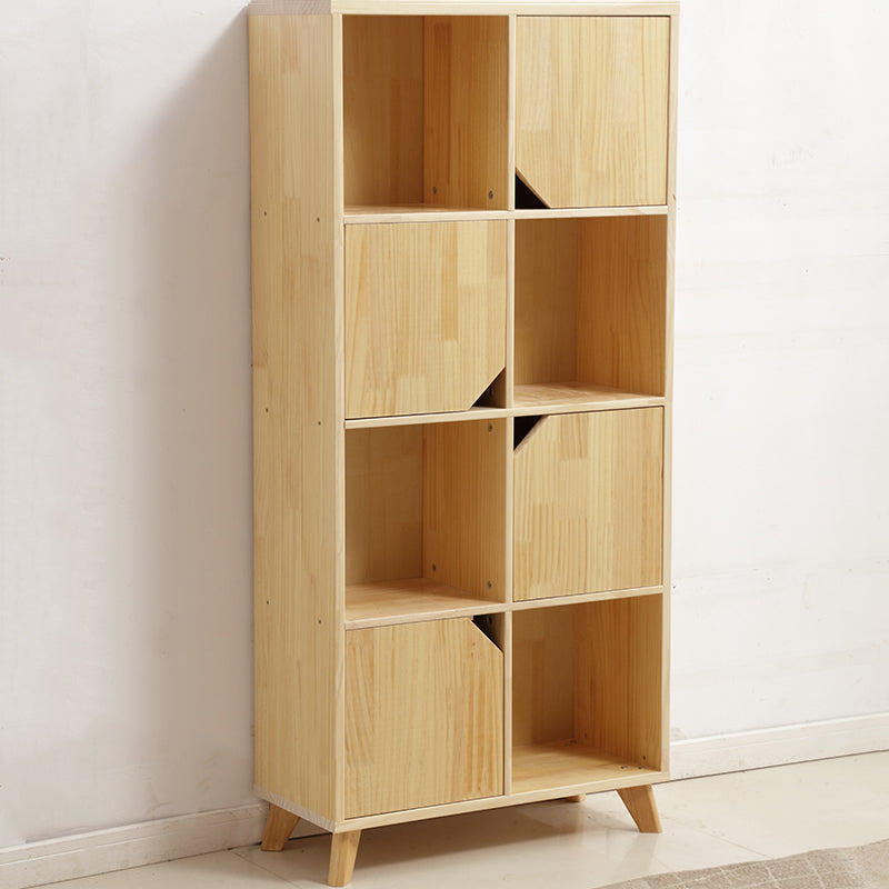 Modern Standard Wooden Bookshelf Closed Back Natural Bookcase with Shelves 27.6"L x 11.8"W x 57.5"H 4 Clearhalo 'Bookcases' 'furn' 'furn_bookcases' 'Furniture' 'Office Furniture' 6488957