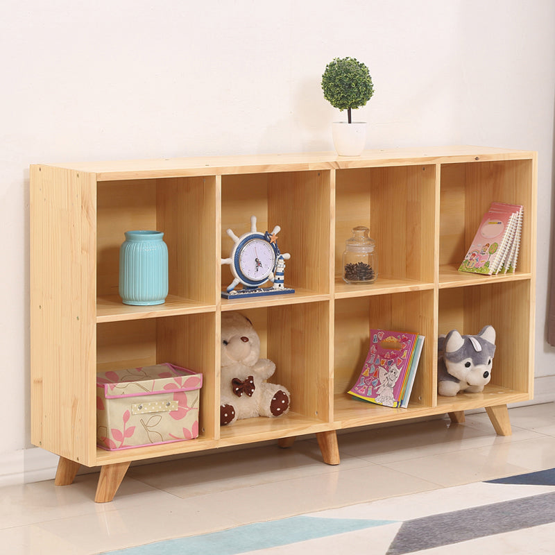 Modern Standard Wooden Bookshelf Closed Back Natural Bookcase with Shelves 56"L x 12"W x 33"H Cabinet Not Included Clearhalo 'Bookcases' 'furn' 'furn_bookcases' 'Furniture' 'Office Furniture' 6488963