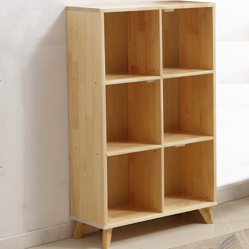 Modern Standard Wooden Bookshelf Closed Back Natural Bookcase with Shelves 28"L x 12"W x 44"H Cabinet Not Included Clearhalo 'Bookcases' 'furn' 'furn_bookcases' 'Furniture' 'Office Furniture' 6488966