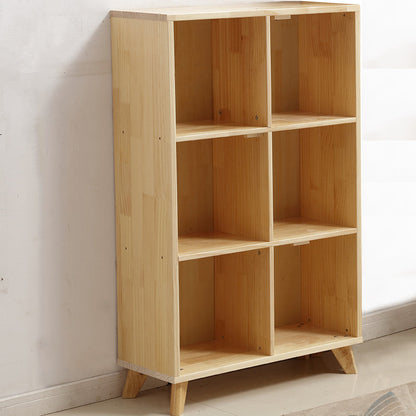 Modern Standard Wooden Bookshelf Closed Back Natural Bookcase with Shelves 28"L x 12"W x 44"H Cabinet Not Included Clearhalo 'Bookcases' 'furn' 'furn_bookcases' 'Furniture' 'Office Furniture' 6488966