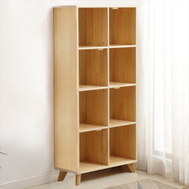 Modern Standard Wooden Bookshelf Closed Back Natural Bookcase with Shelves 27.6"L x 11.8"W x 57.5"H Cabinet Not Included Clearhalo 'Bookcases' 'furn' 'furn_bookcases' 'Furniture' 'Office Furniture' 6488968