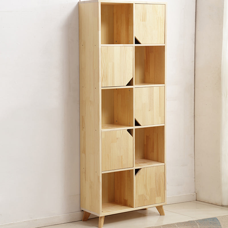 Modern Standard Wooden Bookshelf Closed Back Natural Bookcase with Shelves 27.6"L x 11.8"W x 70.9"H 5 Clearhalo 'Bookcases' 'furn' 'furn_bookcases' 'Furniture' 'Office Furniture' 6488972