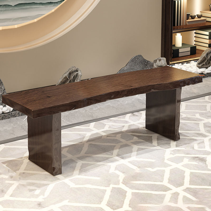 11.7-inch Width Bedroom Bench Mid-Century Modern Solid Wood Seating Bench Dark Brown Clearhalo 'Benches' 'Chairs & Seating' 'furn' 'furn_benches' 'Furniture' 'Living Room Furniture' 6488988