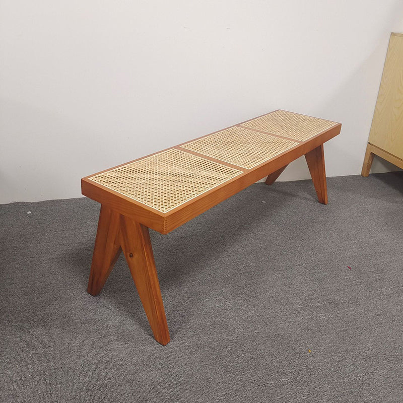 14.82-inch Width Tropical Bench Solid Wood Rectangle Bedroom Seating Bench Cherry Clearhalo 'Benches' 'Chairs & Seating' 'furn' 'furn_benches' 'Furniture' 'Living Room Furniture' 6489010