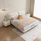 Panel Standard Bed Glam Beige Bed Frame with Upholstered Headboard