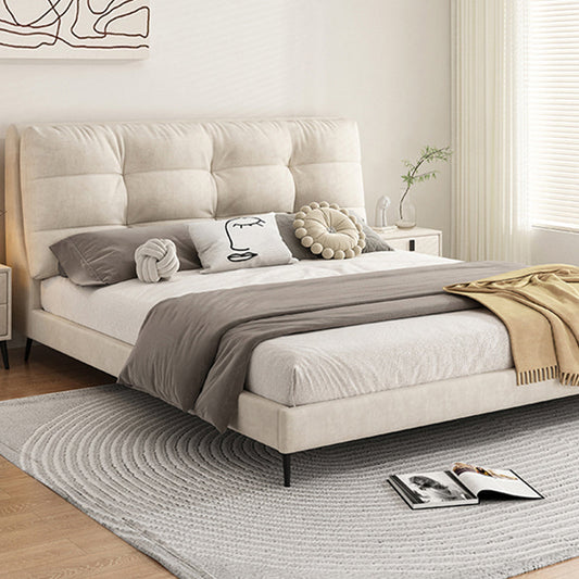 Contemporary Standard Bed with Rectangle Upholstered Headboard