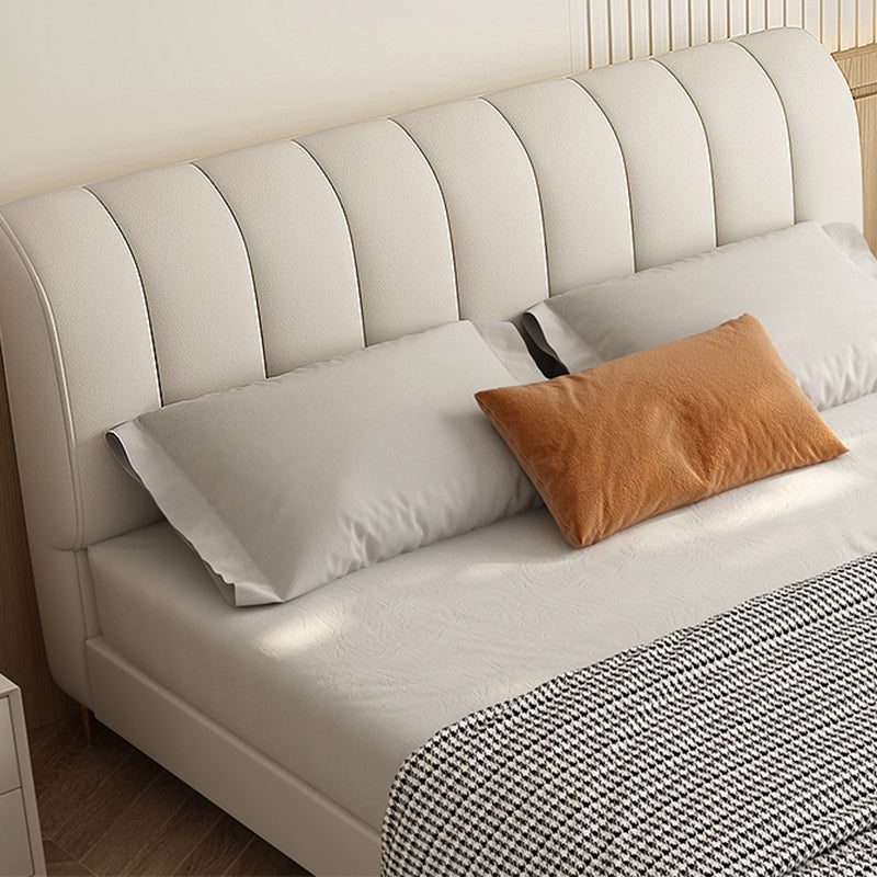 Testiera imbottita letto standard letto a legna in legno in bianco in bianco