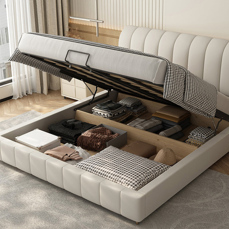 Testiera imbottita letto standard letto a legna in legno in bianco in bianco