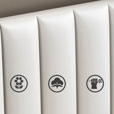 Glam White Panel Bed Upholstered Headboard Standard Bed 60"W x 80"L