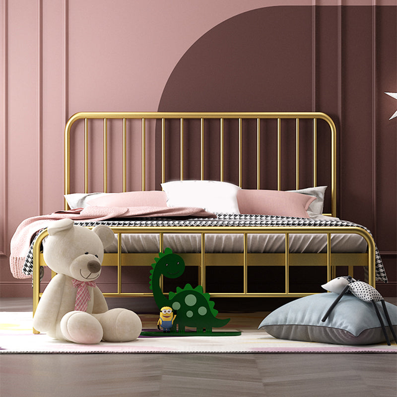 Lit de fer glamour avec lit de tête de trame ouverte rectangle