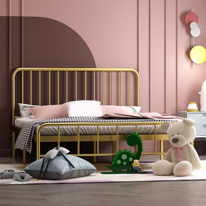 Lit de fer glamour avec lit de tête de trame ouverte rectangle