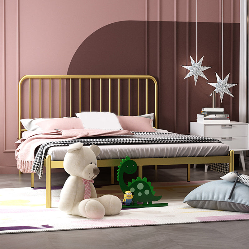 Lit de fer glamour avec lit de tête de trame ouverte rectangle