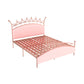 Glam Style Standard Bed with Upholstered Headboard in Iron Bed