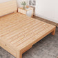 Modern Natural Solid Wood Standard Bed with Rectangular Headboard
