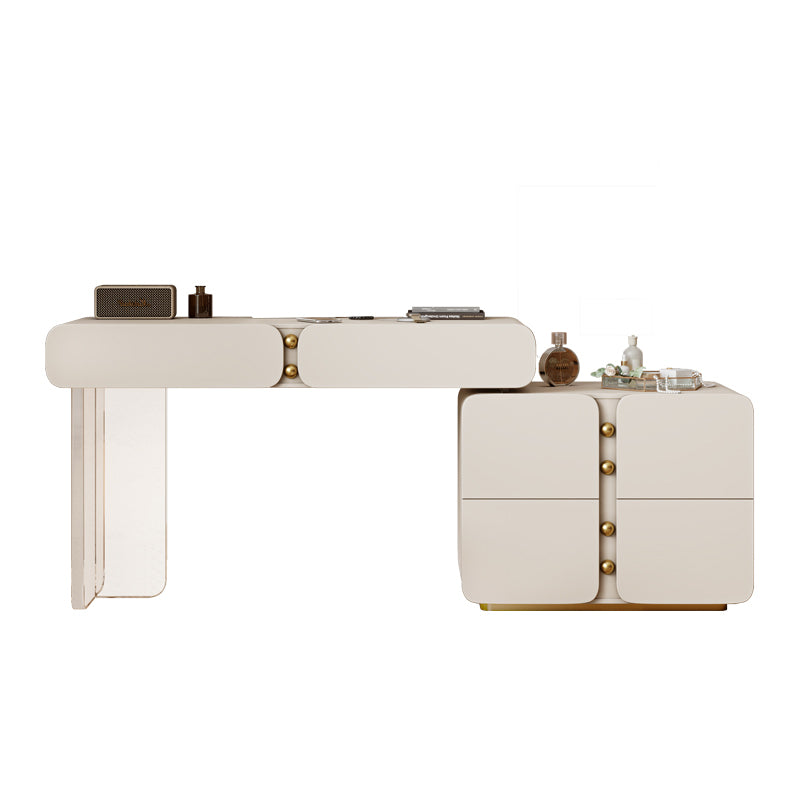 13.77 "Large Vanity Vanity White Makeup Vanity Desk Table avec 2/6 tiroirs