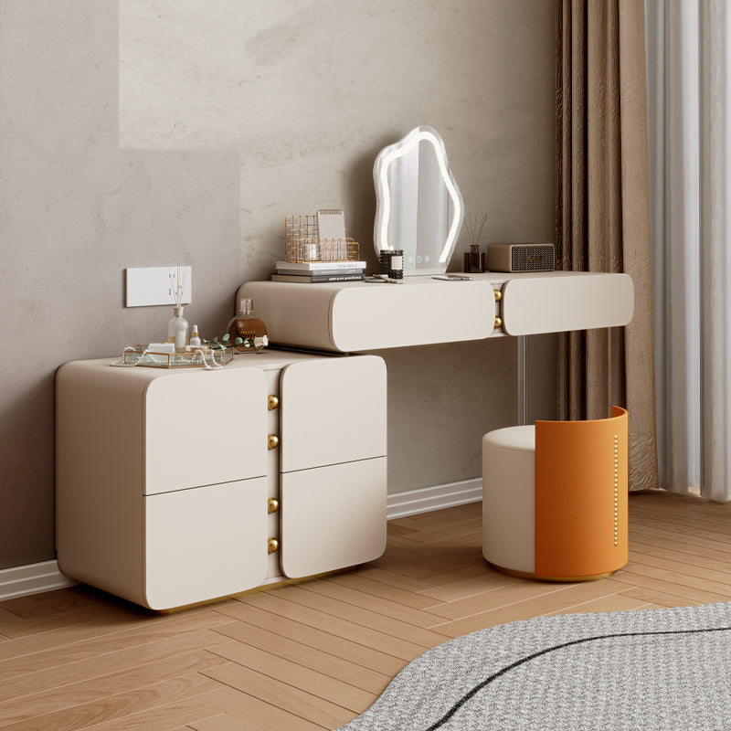 13.77 "Large Vanity Vanity White Makeup Vanity Desk Table avec 2/6 tiroirs