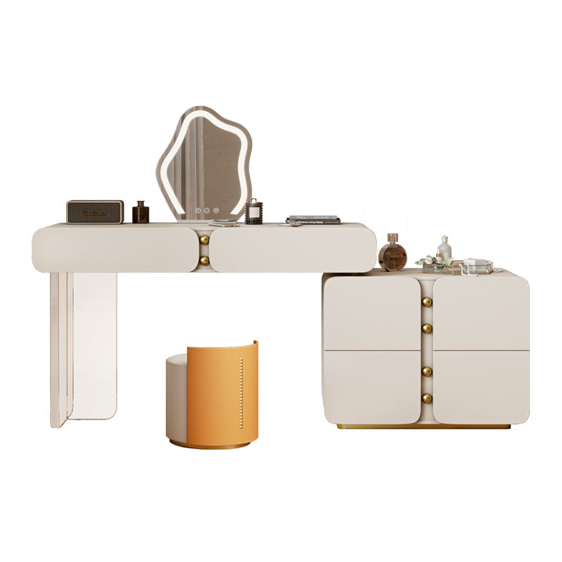 13.77 "Large Vanity Vanity White Makeup Vanity Desk Table avec 2/6 tiroirs