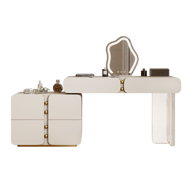 13.77 "Large Vanity Vanity White Makeup Vanity Desk Table avec 2/6 tiroirs