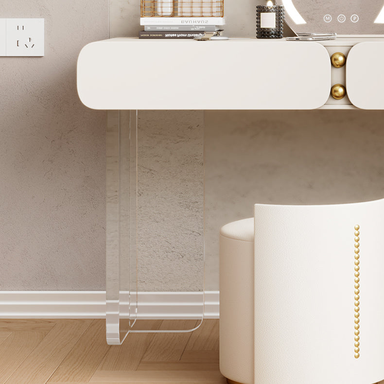 13.77 "Large Vanity Vanity White Makeup Vanity Desk Table avec 2/6 tiroirs