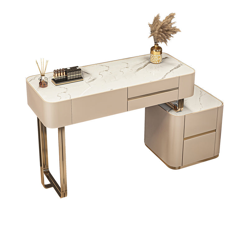 Lussuoso tavolo da toeletta da toeletta per trucco in legno e metallo e tavolo da toeletta a specchio illuminato