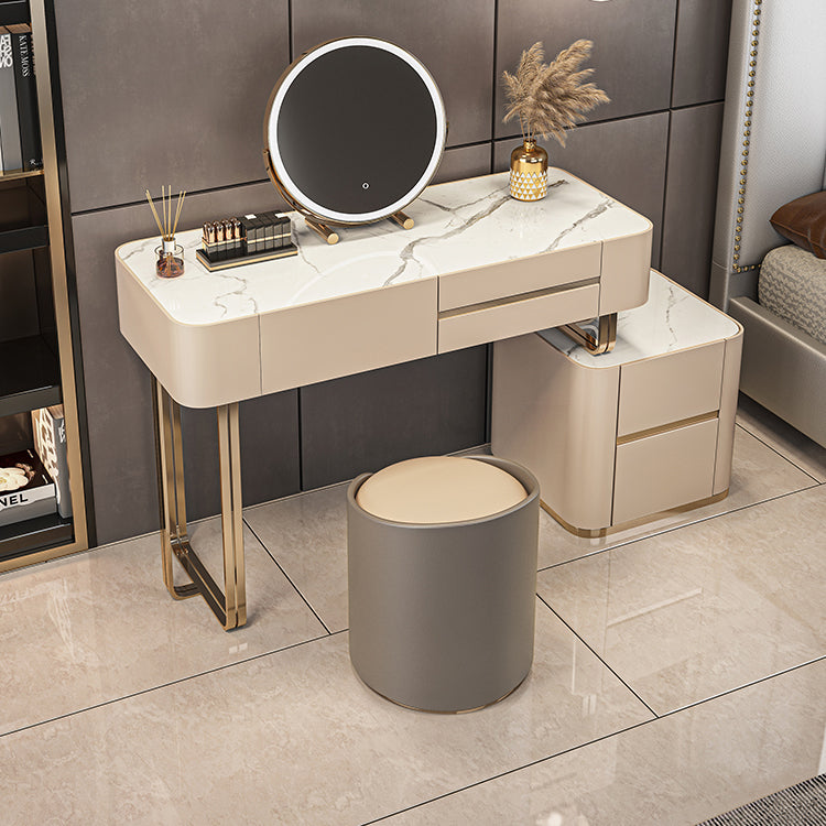Lussuoso tavolo da toeletta da toeletta per trucco in legno e metallo e tavolo da toeletta a specchio illuminato